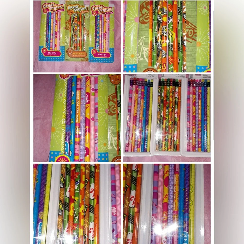 3pks =24 pc Freestyle Vibrant Party Pencil Collection new 2006 collection